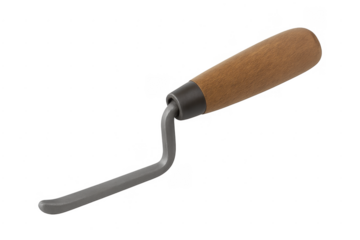 Trowel for masonry works with wooden handle