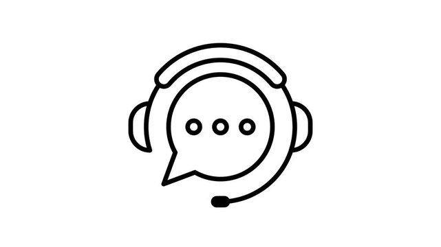 Customer service icon animation. Animated of online client assistance. Operator contact and technical support. Call center, help chat, problem solving agent, guide and advise motion video