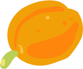 Abricot Illustration vectorielle colorée d'un fruit  ou d'un légume.. Parfait pour jus, smoothies, cocktails, emballage de produits estivaux ou recettes de cuisine..