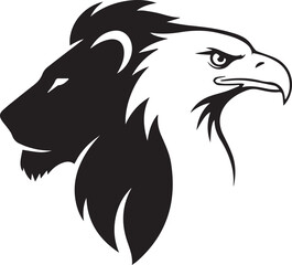 Obraz premium Majestic lion and eagle fusion symbol of power strength and freedom iconic emblem