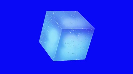 Modern holographic ice cube animation with dynamic light effects, perfect for a futuristic tech presentation or a cool abstract motion graphics background, watch the vibrant colors shift - Powered by Adobe
