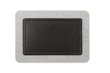 Black leather rectangular tag design element
