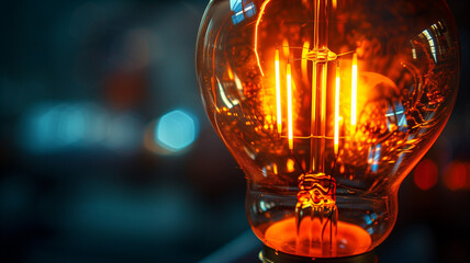 Detalle macro de bombilla de iluminación