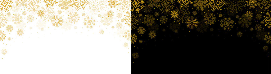 PNG image of Golden snowflakes falling create a festive winter scene perfect for christmas cards and holiday themed designs and backgrounds for websites
