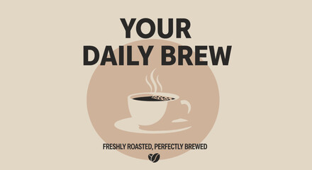 Simple and elegant coffee logo concept with a steaming hot beverage, symbolizing a perfect morning start or daily ritual