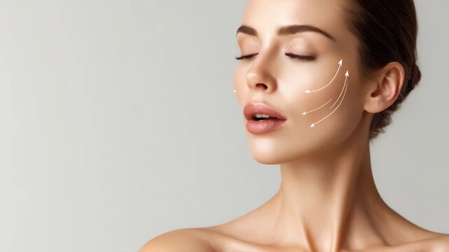 Skincare expert provides advanced facial lifting treatment for glowing skin in a serene clinic environment