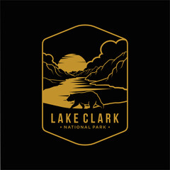 Line art Lake Clark National Park emblem patch logo illustration