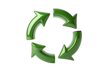 Green recycling arrows symbol isolated on transparent background