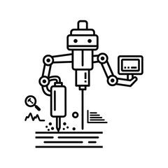 Industrial robot arm performing automated manufacturing process