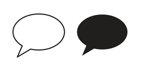 Fototapeta premium Speech bubble icon flat vector illustration. Black Thin Line Icon Emblem Concept