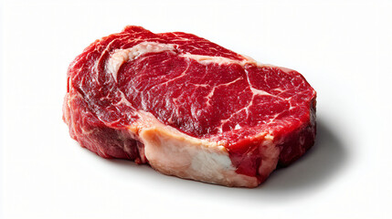 Obraz premium Raw fresh beef ribeye steak isolated on white background