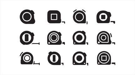 Silhouette set of measuring tools ideal for DIY, workshop, and precision layout design themes