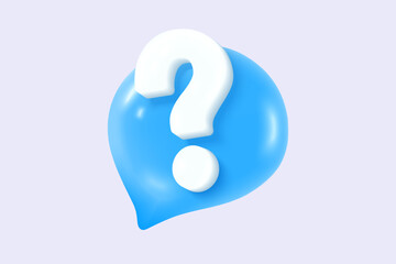 3d question answer sign or problem icon. speak bubbles question mark sign or ask FAQ and QA answer solution information. 3d answer speech bubbles icon vector render illustration © M.AKA