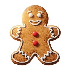 christmas gingerbread man isolated on white background