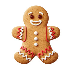 christmas gingerbread man isolated on white background