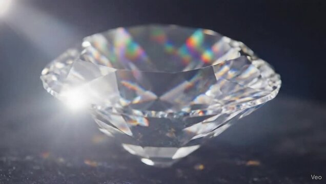 Close-Up Diamond Fractile Rainbow Animation