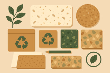 Eco minimal characters labels numbers vector samples design modern no bubbles cohesive