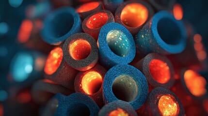 Christmas tree made from pool noodles cut and arranged with lights,