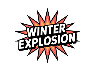 Fototapeta premium A vibrant comic book style explosion graphic emblazoned with the words 'WINTER EXPLOSION' in bold lettering, representing a strong event.