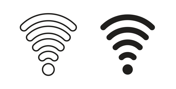 Wifi icon flat vector illustration. Black Thin Line Icon Emblem Concept