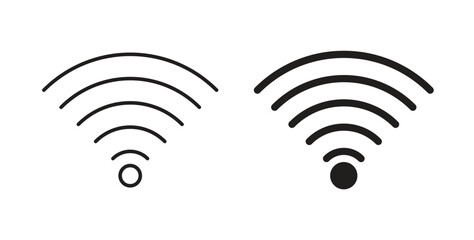 Wifi Signal icon flat vector illustration. Black Thin Line Icon Emblem Concept