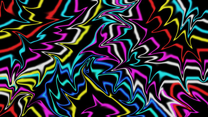 Vibrant abstract neon wavy lines pattern background design