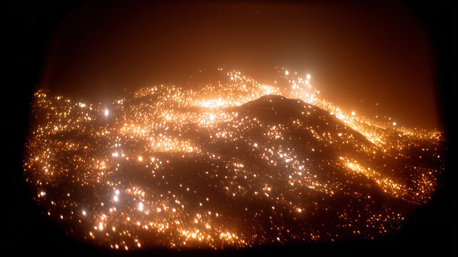 A luminous abstract terrain composed of thousands of radiant points forming a glowing landscape that represents digital expansion and collective innovation.