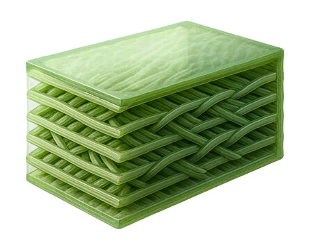 Cellulose-based plant cell wall featuring a layered microfibril design.