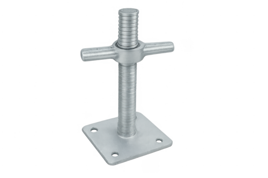 Scaffolding screw jack leveling base plate equipment