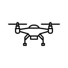 Drone quadcopter icon line art illustration for aerial technology