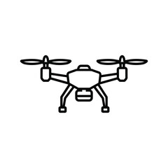 Outline icon of modern quadcopter drone for aerial photography