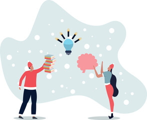 Obraz premium Youth education at studies and smart knowledge learning. Mental brain skills development with intelligence training .life and employment of people.