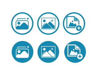 Add image vector icon set plus sign new picture file symbol collection modern design element