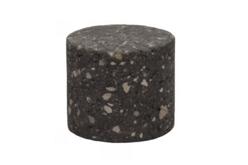 Asphalt core sample showing road construction material testing