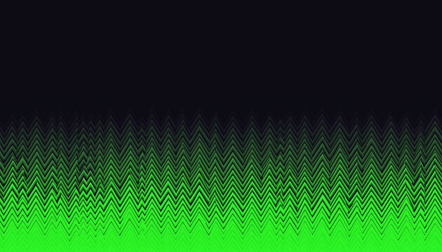 Vibrant green abstract waveform pattern against a dark gradient background