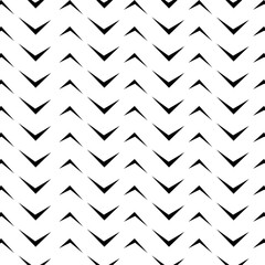 Abstract geometric pattern, perfect for background, wallpaper.Geometric pattern, modern ornament. Repeating shweshwe black white isolation on white background. Many ticks. Abstract monochrome texture.