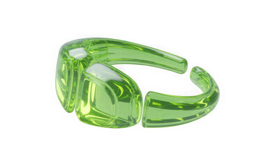 Naklejka premium Modern lime green translucent bracelet on transparent background render design