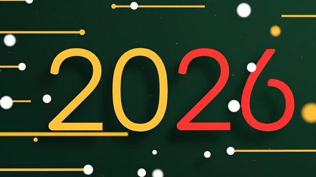 Digital Artwork Displaying the Year 2026 on a Dark Technological Background