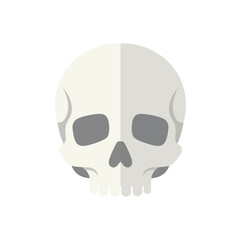 Flat Design Human Skull Icon