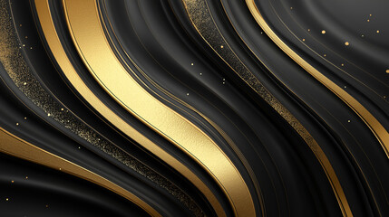 Elegant black and gold abstract design wallpaper.