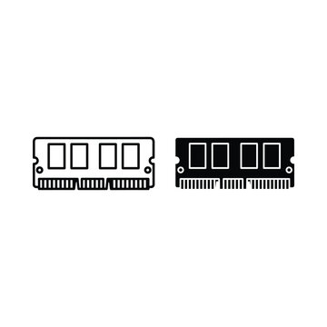 Two computer ram modules one white and one black illustration