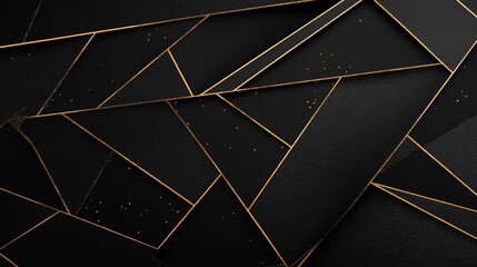 Elegant black and gold geometric design.
