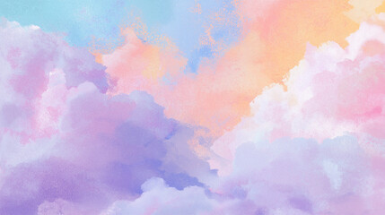 Pastel clouds in a vibrant sky at sunset.