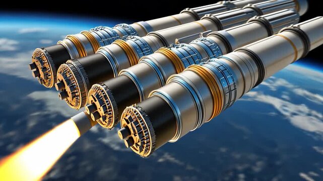 An impressive rocket launch captures the moment engines ignite, signaling an exhilarating journey into space, leaving the planet behind