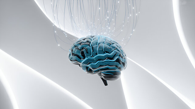 Digital Brain Processing Information Futuristic Technology Artificial Intelligence Concept