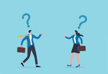 Communication problem, misunderstanding or confusion, mess or chaos communicate, conflict opinion, discussion or meeting conversation concept, business people colleagues communicate with messy line.