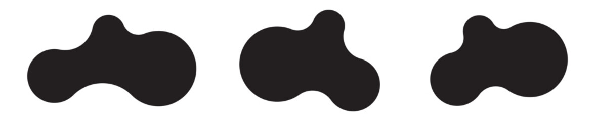 Set of abstract metaball shapes