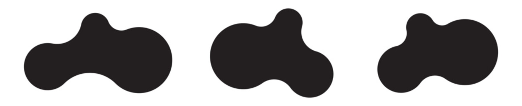 Set of abstract metaball shapes