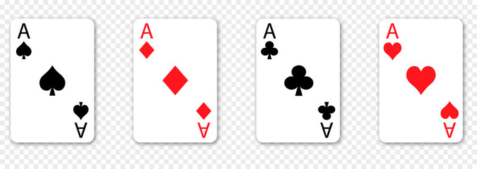 Set of four aces playing cards