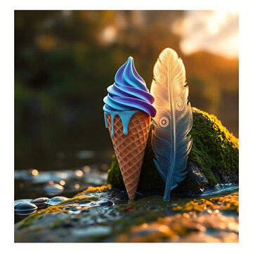 ice cream on river side